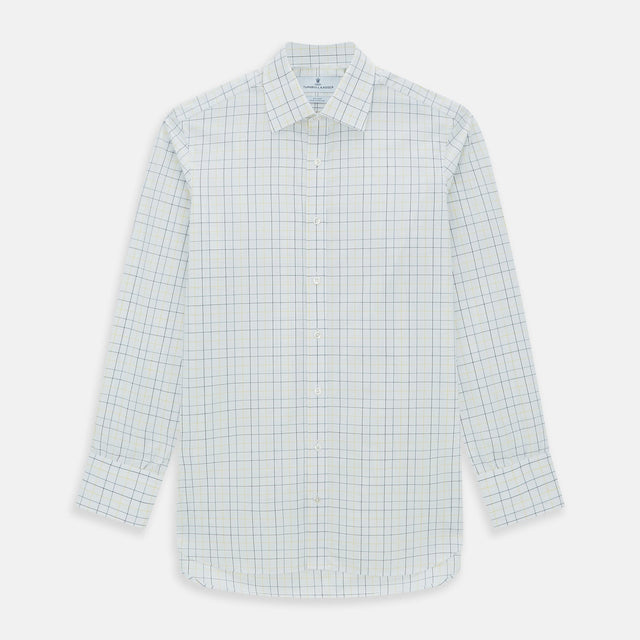 Yellow and Blue Grid Check Mayfair Shirt