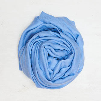 Cashmere Plain Twill Scarf In Light Blue