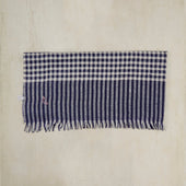 Cashmere Neckerchief With Gingham Print In And Ecru