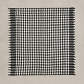 Gingham Cashmere Pocket Square In And Ecru
