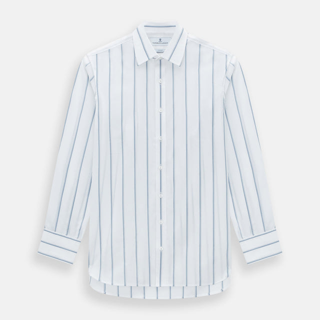 Steel Grey Track Stripe Mayfair Shirt