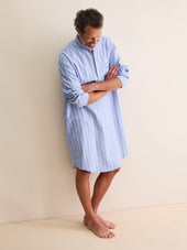Men S Nightshirt Arran Brushed Cotton Herringbone Stripe