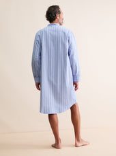 Men S Nightshirt Arran Brushed Cotton Herringbone Stripe