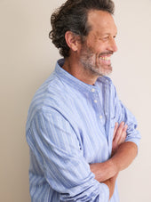 Men S Nightshirt Arran Brushed Cotton Herringbone Stripe