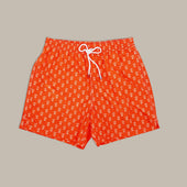 Pineapple Print Swim Shorts in Orange