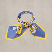 Cotton Shell Neckerchief In Blue And Yellow