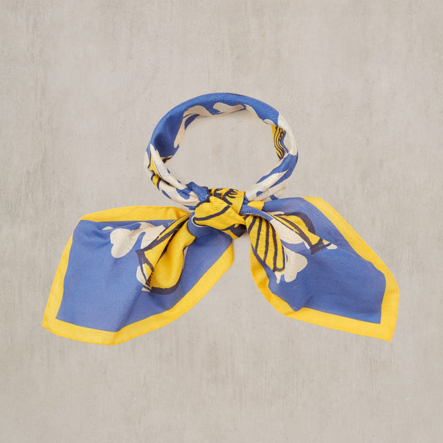 Cotton Shell Neckerchief In Blue And Yellow