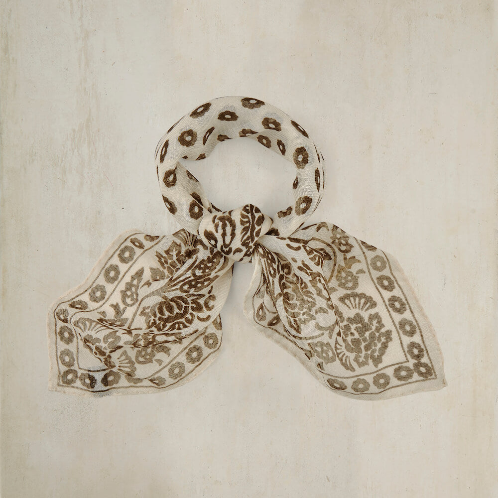 Cashmere And Silk Geometric Provence Neckerchief In