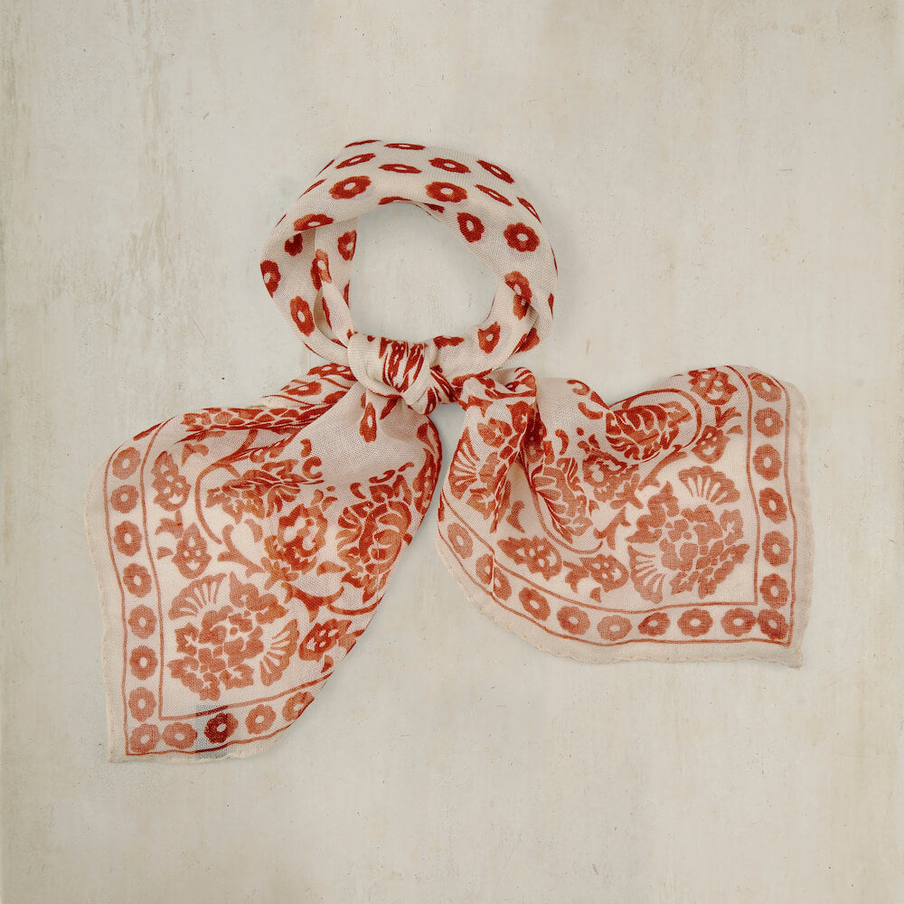Cashmere And Silk Geometric Provence Neckerchief In