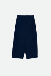 Natural Indigo Fine Cotton Pleated Trouser