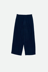 Natural Indigo Fine Cotton Pleated Trouser