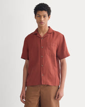 Linen Resort Shirt | Henna Red