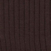 Long Ribbed Woollen Socks In Dark Brown