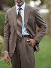 Striped Cashmere Tie Brown Copper Beige
