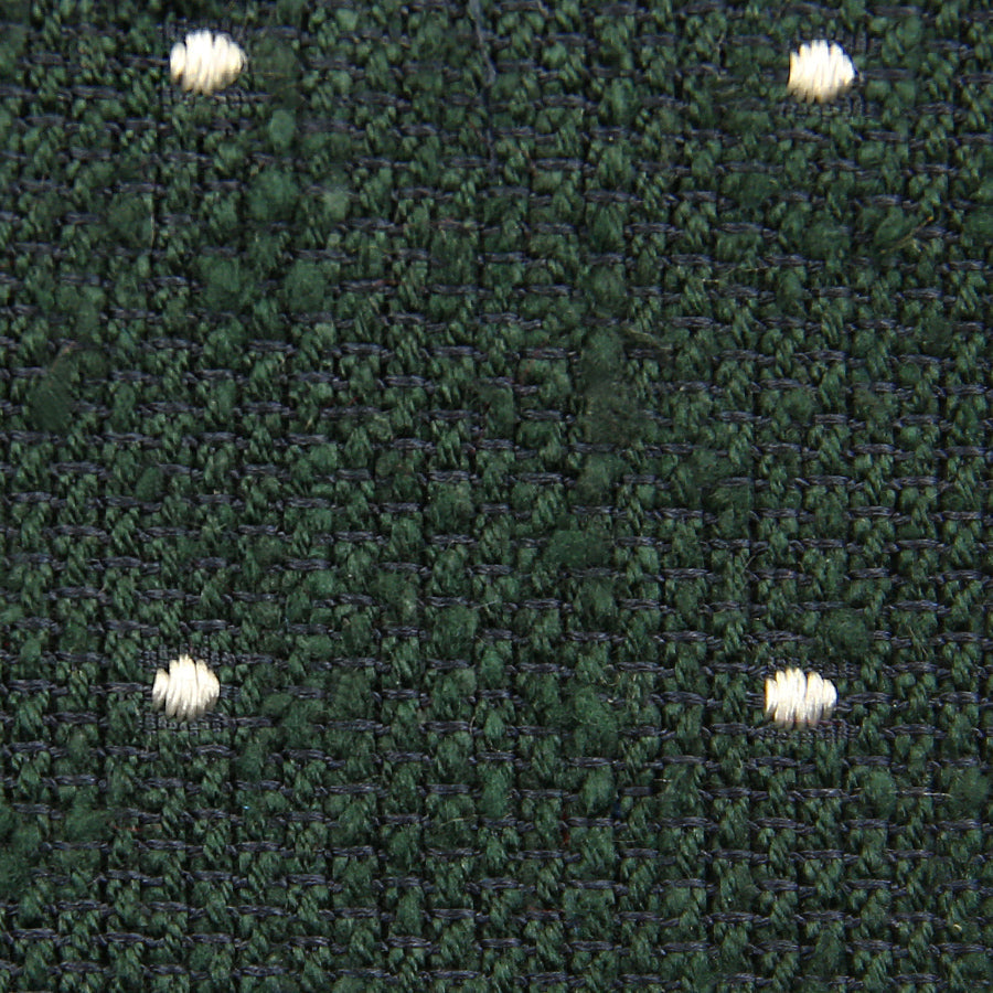 Dotted Shantung Grenadine Bespoke Tie Forest Green