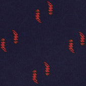 Floral Printed Silk Bespoke Tie - Navy