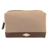 Afeite Washbag Leather And Sand Canvas