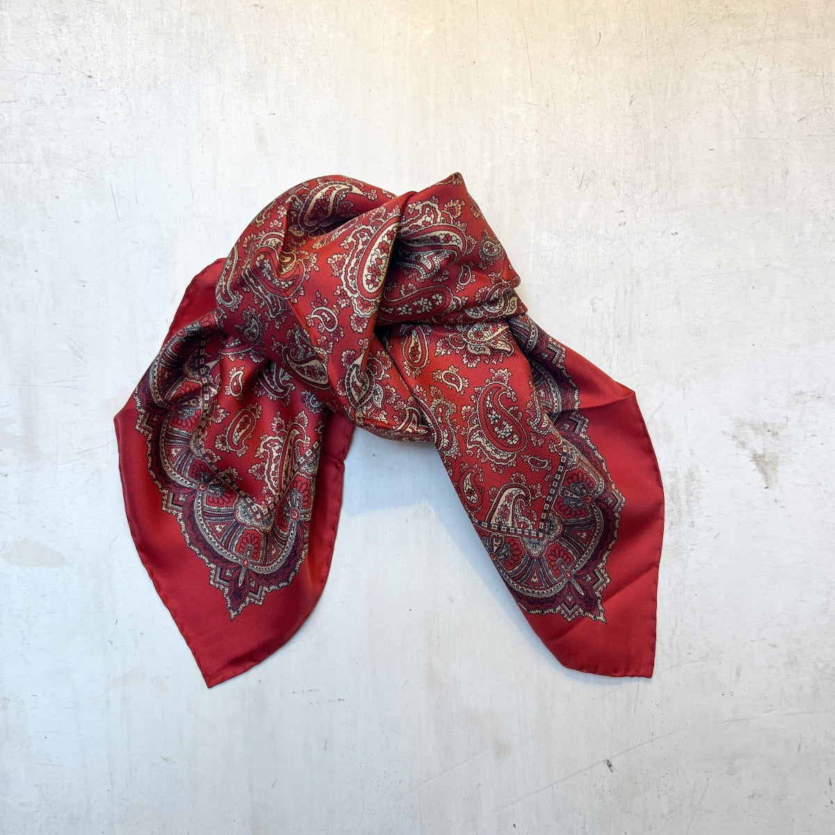 Silk Paisley Neckerchief In Red