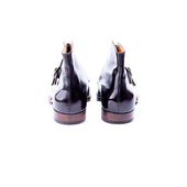 Double Buckle Monk Boot With Hand Sewn Straight Tip