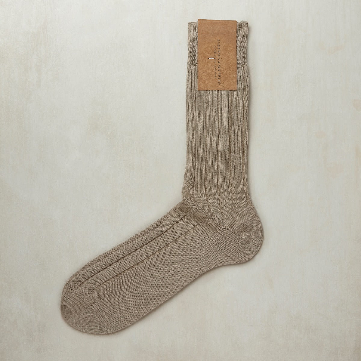 Cotton Ribbed Socks In Natural