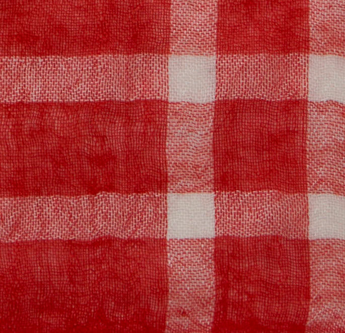 Lightweight Cashmere Check Pocket Square In Red