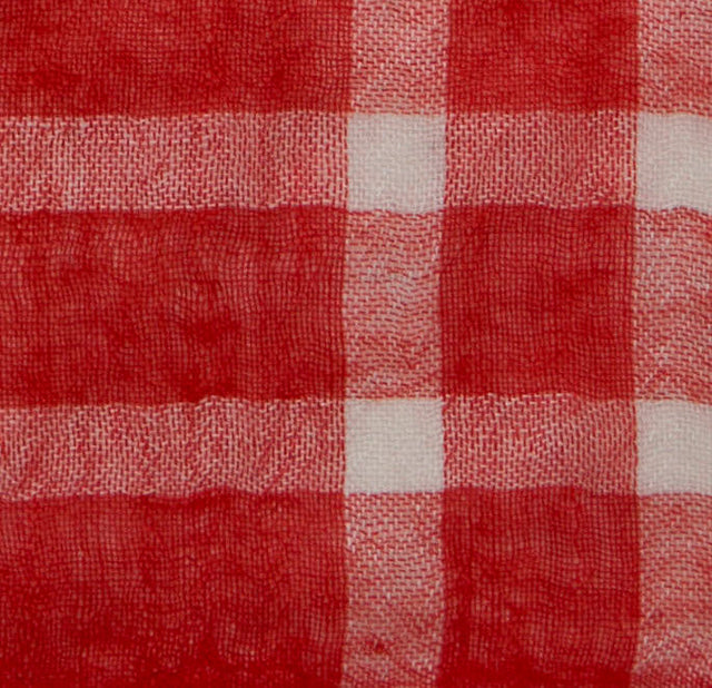 Lightweight Cashmere Check Pocket Square In Red