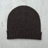 Woollen Beanie Hat In Light Brown