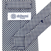 Houndstooth Silk Tie White Hand Rolled