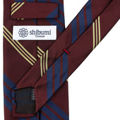 Repp Stripe Silk Tie Burgundy Navy