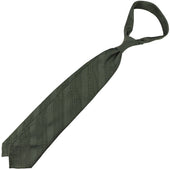 Striped Fina Grenadine Silk Tie Army Hand Rolled