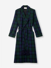 Men's Robe Tartan Black Watch Wool Navy