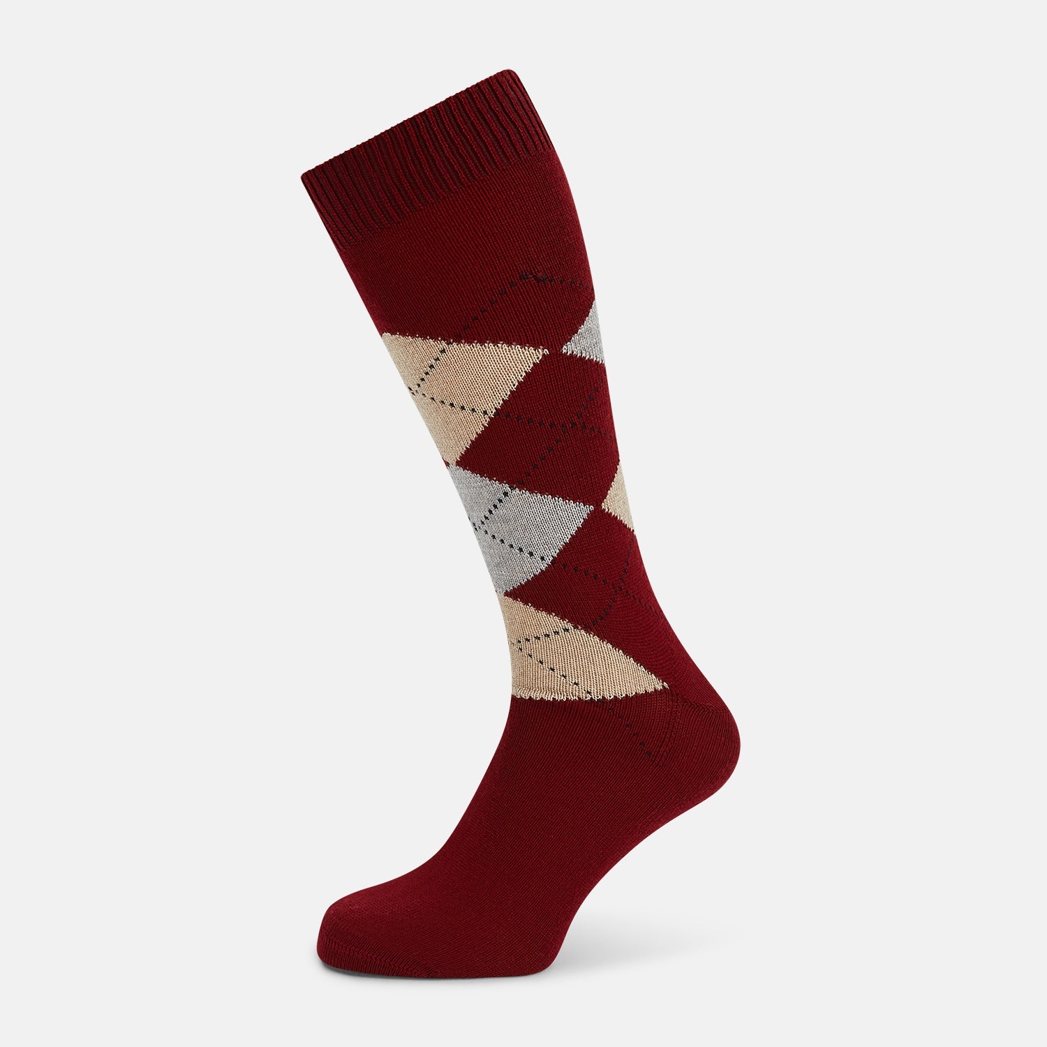 Wool Check Mid Length Socks