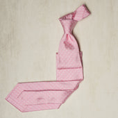 Floral Silk Woven Tie In Light Pink