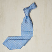 Floral Silk Woven Tie In Light Blue