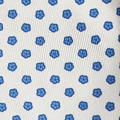 Small Floral Print Tie In Off White