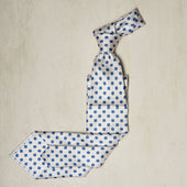 Small Floral Print Tie In Off White