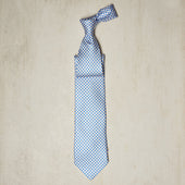 Small Floral Print Tie In Off White