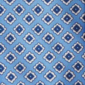 Geometric Print Tie In Blue