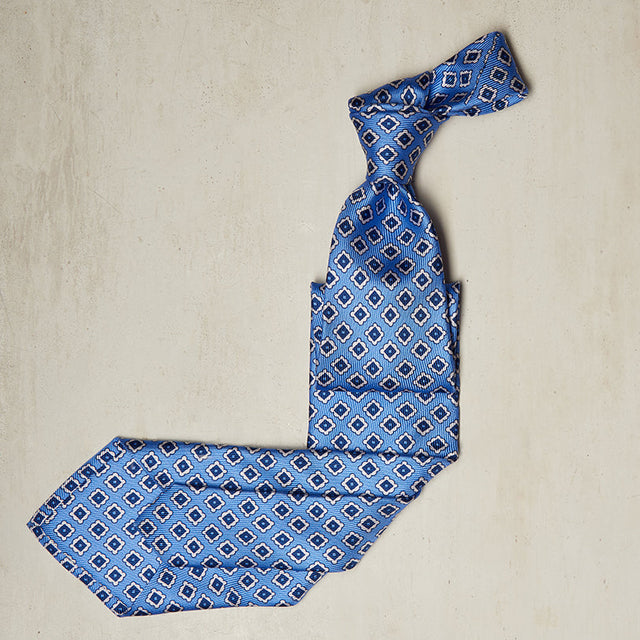 Geometric Print Tie In Blue
