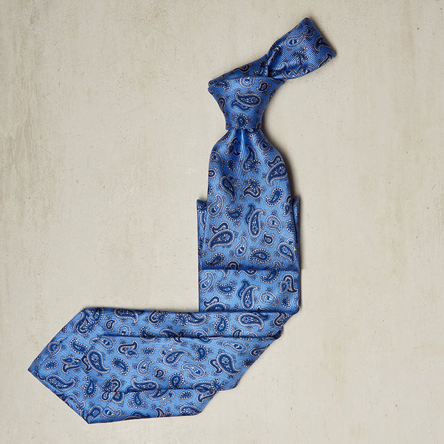 Paisley Printed Tie In Blue
