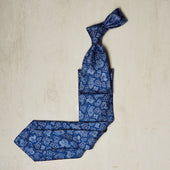 Paisley Printed Tie In Dark Blue