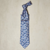 Paisley Printed Tie In Off White