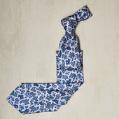 Paisley Printed Tie In Off White