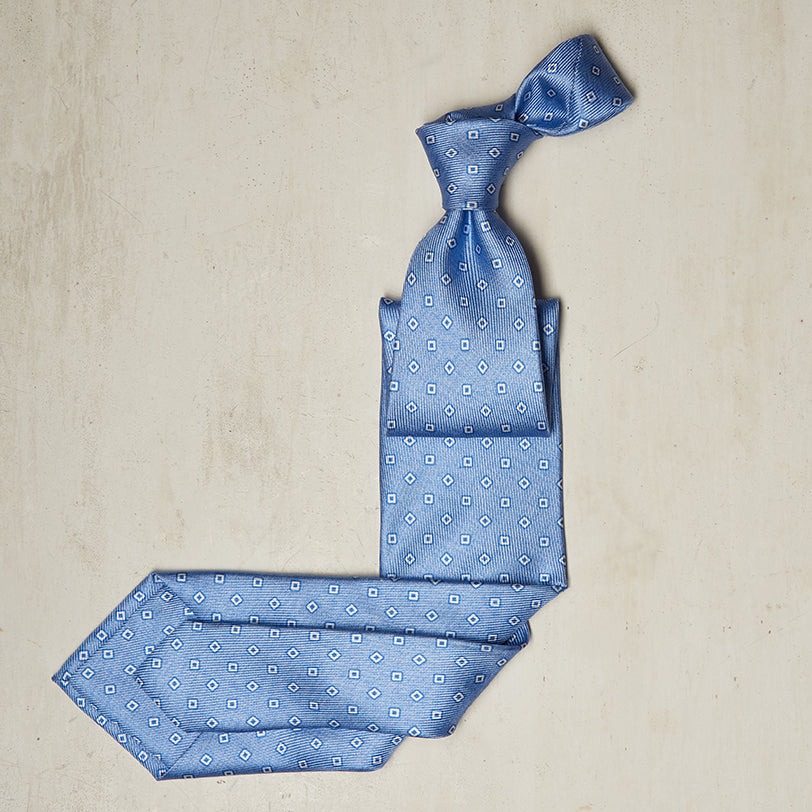 Geometric Square Repeat Printed Tie In Light