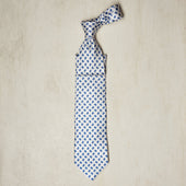 Small Paisley Printed Tie In Off White