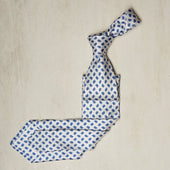 Small Paisley Printed Tie In Off White
