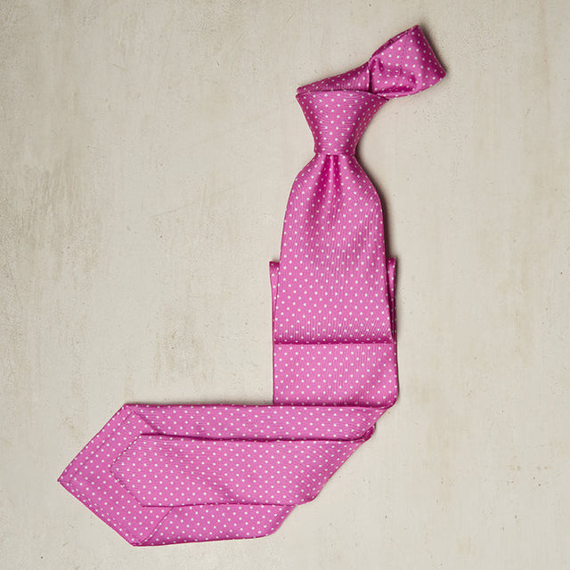 Small Spot Printed Tie In Pink