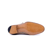 Single Buckle Monk With Hand Stitched Apron In Beige Sand