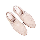 Single Buckle Monk With Hand Stitched Apron In Beige Sand