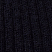 Ribbed Cashmere Knitted Hat In Dark Navy